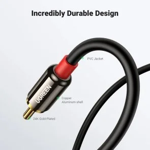 Фото: Кабель UGREEN AV116 Jack 3.5mm M / 2xRCA M 5m Black (UGR-10591) № 3 | KTC