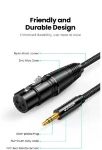 Фото: Кабель UGREEN AV182 Jack 3.5mm M / XLR F 2m Black (UGR-20244) № 3 | KTC