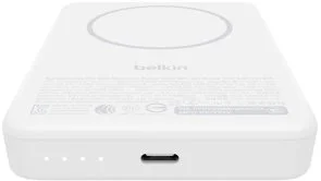 Фото: Батарея універсальна Belkin BoostCharge Slim Magnetic 10000mAh 30W Qi2 15W with Kickstad White (BPD016HQWH) № 5 | KTC