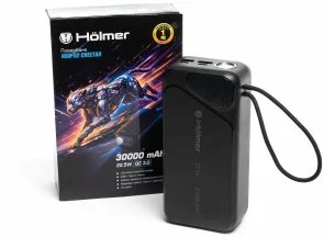 Фото: Батарея універсальна Holmer NRG-02 Cheetah 30000mAh 22.5W Black Built-in Cable № 6 | KTC