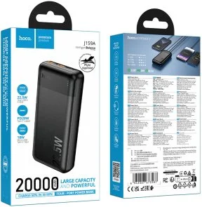 Фото: Батарея універсальна Hoco J159A Essence 20000mAh 22.5W Black (6942007673587) № 6 | KTC