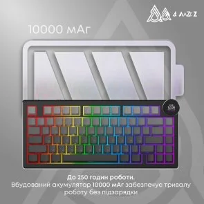 Фото: Клавіатура Ajazz AK820 V2 White Peach Switch WL/BT/USB Black/Grey/Yellow (AK820-V2-WP-BGY) № 10 | KTC