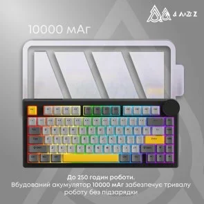 Фото: Клавіатура Ajazz AK820 V2 Coconut Flake Switch WL/BT/USB Black/Grey/Yellow (AK820-V2-CF-BGY) № 7 | KTC