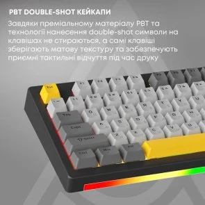 Фото: Клавіатура Ajazz AK820 V2 Coconut Flake Switch WL/BT/USB Black/Grey/Yellow (AK820-V2-CF-BGY) № 15 | KTC