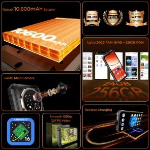 Фото: Смартфон Oukitel G6 8/256GB Orange (G6_8_256_OR) № 6 | KTC