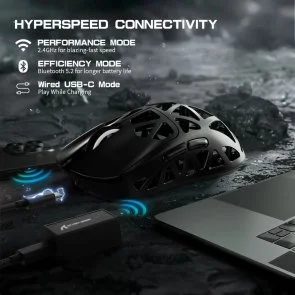 Фото: Миша Attack Shark R2 WL/BT/USB Black (R2B_AS) № 13 | KTC