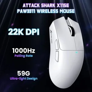 Фото: Миша Attack Shark X11SE WL/BT/USB White (X11SEW_AS) № 2 | KTC