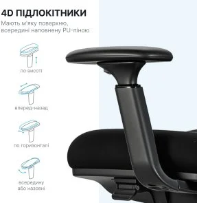 Фото: Крісло OfficePro FlexCore OC120B Black № 14 | KTC