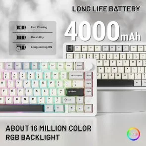 Фото: Клавіатура Attack Shark X86 Matcha Switch ENG/UKR WL/BT/USB Starlight White (X86SW_AS) № 7 | KTC