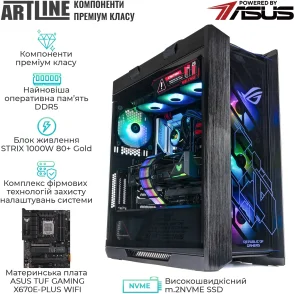 Фото: Персональний комп'ютер ARTLINE Overlord STRIX Windows 11 Pro (STRIXv179Win) - AMD Ryzen 7 7800X3D / 64 ГБ DDR5 / PCI-E SSD, SATA 3 SSD 2 ТБ + 2 ТБ / Nvidia / GeForce RTX 5080, 16 ГБ / AMD X670 / 1000 Вт № 3 | KTC