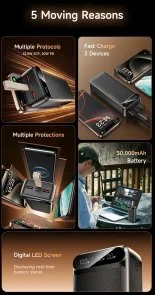 Фото: Батарея універсальна Awei PA-12 30000mAh 22.5W Black (6954284021838) № 5 | KTC