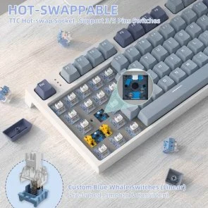 Фото: Клавіатура Attack Shark K86 Blue Whale Switch WL/BT/USB Moonlit Night (K86MN_AS) № 7 | KTC