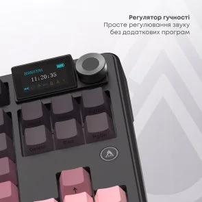 Фото: Клавіатура Ajazz MK87 Pitaya Switch WL/BT/USB Black/Pink (MK87-P-S-P) № 20 | KTC