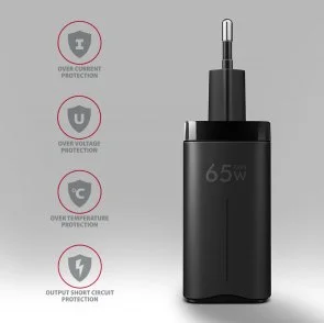 Фото: Зарядний пристрій Axagon ACU-DPQ65 PD QC3.0 GaN 65W Black № 6 | KTC
