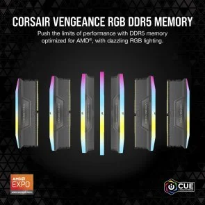 Фото: Оперативна пам’ять Corsair Vengeance RGB Gray DDR5 2x32GB (CMH64GX5M2D6000Z40) № 6 | KTC