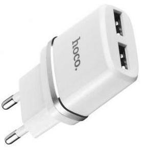 Зарядний пристрій Hoco C12 2xUSB with Cable MicroUSB White (C12 White + cable)