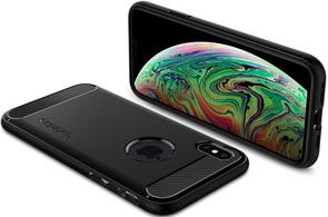 Чохол Spigen for iPhone XS Max - Rugged Armor Matte Black (065CS25125)