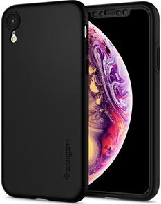 Чохол-накладка Spigen для Apple iPhone Xr - Thin Fit 360 Black + захисне скло