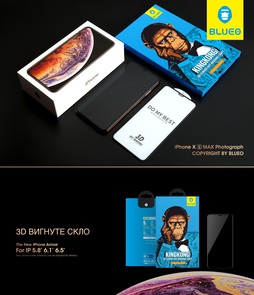 Захисне скло Blueo for iPhone X 3D Black