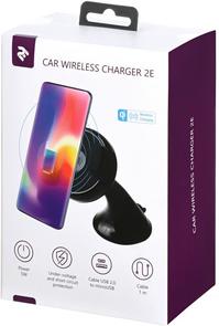 Кріплення для мобільного телефону 2E Car Mount Rotating Wireless Charger 5W Black (2E-WCQ01-03)
