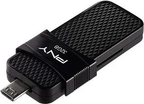 Фото: Флешка USB PNY Duo-Link For Android 32GB P-FD32GOTGSLMB-GE Black № 2 | KTC