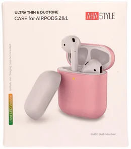 Фото: Чохол AhaStyle for Airpods - Silicone Case DUO Case Pink/White (AHA-01380-PPW) № 4 | KTC