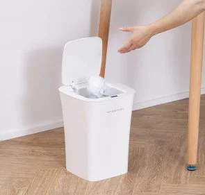 Фото: Смарт кошик для сміття Xiaomi Ninestars Waterproof Induction Trash White (DZT-10-11S) № 8 | KTC