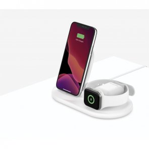 Док-станція Belkin 3in1 Wireless Pad/Stand/Apple Watch White (WIZ001VFWH)