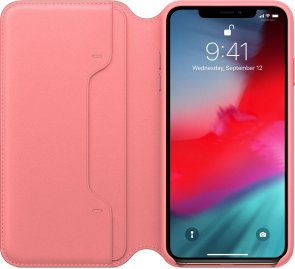 Чохол Apple for iPhone Xs Max - Leather Folio Peony Pink (MRX62)