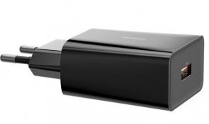 Мережевий зарядний пристрій Baseus Speed Mini Single U, QC, 18W, Black