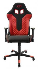 Крісло ігрове DXRacer NEX EC/OK01/NR, PU шкіра, Al основа, Black/Red