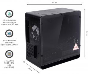 Корпус QUBE Eagle Black with window (QBX3M_WBNU3)