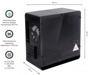 Фото: Корпус QUBE Eagle Black with window (QBX3M_WBNU3) № 5 | KTC