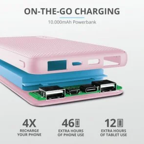 Фото: Батарея універсальна Trust Primo Ultra-thin 10000mAh Pink (23897_TRUST) № 7 | KTC