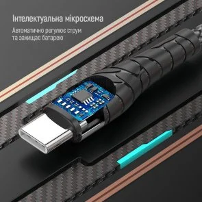 Фото: Кабель ColorWay PD Fast Charging 65W CM / CM 1m Gray (CW-CBPDCC040-GR) № 6 | KTC