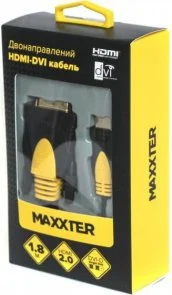 Фото: Кабель Maxxter HDMI / DVI 18-1 1.8m Black (CCBP-HDMI-DVI-1.8) № 2 | KTC