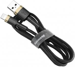 Фото: Кабель Baseus Cafule 2A AM / Lightning 3m Black/Gold (CALKLF-RV1) № 4 | KTC