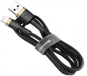 Кабель Baseus Cafule 2.4A AM / Lightning 0.5m Black/Gold (CALKLF-AV1)