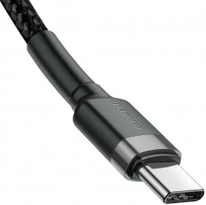 Фото: Кабель Baseus Cafule 20V 3A CM / CM 2m Grey/Black (CATKLF-HG1) № 4 | KTC