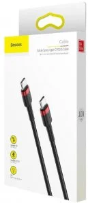 Фото: Кабель Baseus Cafule 20V 3A CM / CM 1m Red/Black (CATKLF-G91) № 6 | KTC