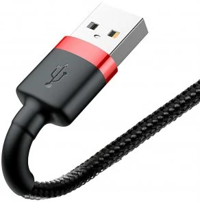 Фото: Кабель Baseus Kevlar 2.4A AM / Lightning 1m Black/Red (CALKLF-B19) № 2 | KTC