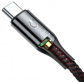 Кабель Baseus C-shaped Light Intelligent Power-off AM / Type-C 1m Black (CATCD-01)