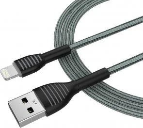 Фото: Кабель ColorWay Braided Cloth AM / Lightning 1m Gray (CW-CBUL041-GR) № 3 | KTC
