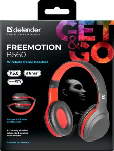 Гарнітура Defender FreeMotion B560 Black/Red (63560)