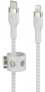 Фото: Кабель Belkin Braided Silicone Type-C / Lightning 1m White (CAA011BT1MWH) № 3 | KTC
