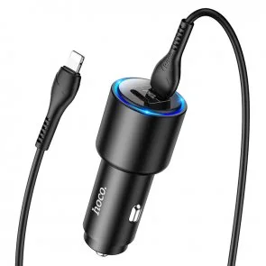 Фото: Автомобільний зарядний пристрій Hoco NZ3 Clear way Black with Type-C/Ligtning (NZ3 Lightning Black) № 3 | KTC
