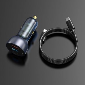 Зарядний пристрій Baseus Particular Digital Display QC PPS 65W Dual QC3.0 Dark Gray with Type-C 100W cable (TZCCKX-0G)