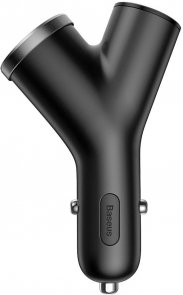 Зарядний пристрій Baseus Y Type Car Charger with 2x USB and Extended Cigarette Lighter Port 3.4A Black (CCALL-YX01)