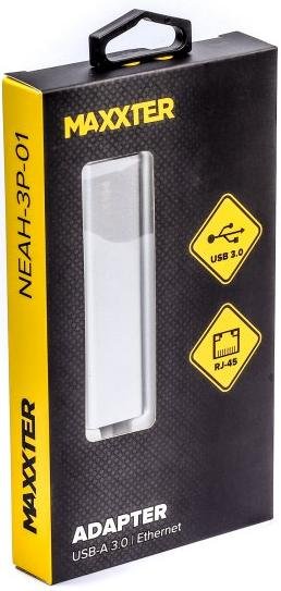 USB-хаб Maxxter NEAH-3P-01 Gray