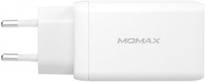 Зарядний пристрій Momax Gan One Plug 65W 2xPD QC 3.0 1xUSB White (UM20EUW)